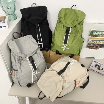 Rucsac Just A Man pentru stil stradal, unisex – exterior nylon, căptușeală din poliester, curea cu pernă de aer, design sport urban, potrivit pentru școală, toamnă 2024