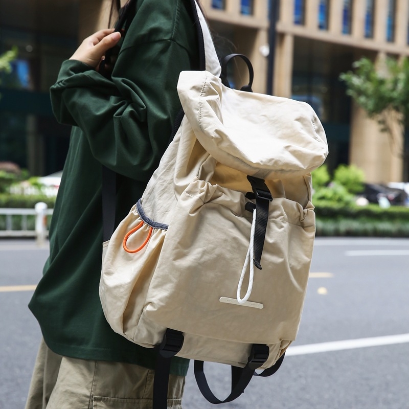 Rucsac Just A Man pentru stil stradal, unisex – exterior nylon, căptușeală din poliester, curea cu pernă de aer, design sport urban, potrivit pentru școală, toamnă 2024