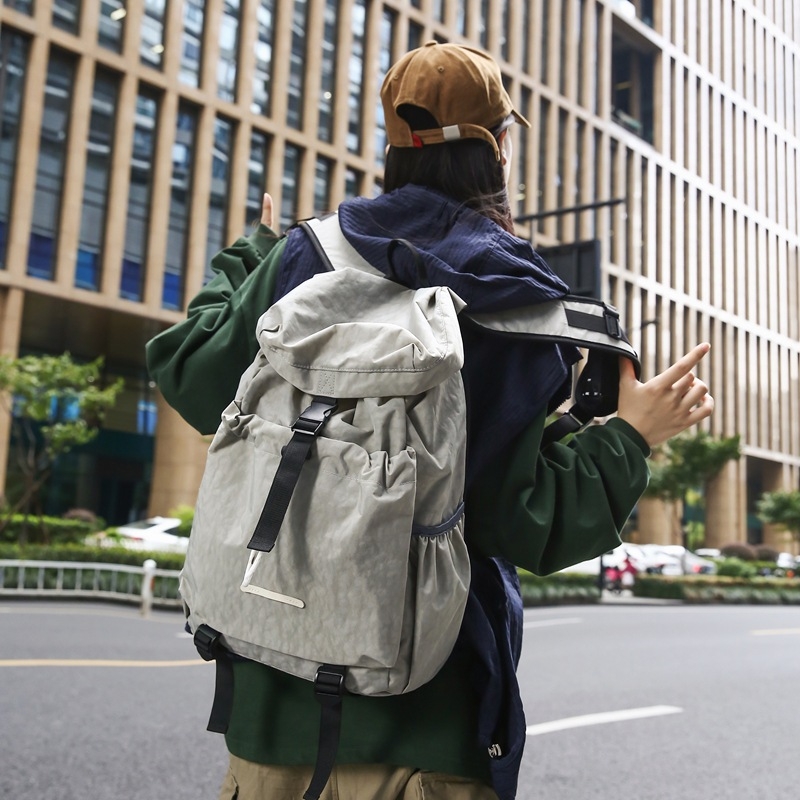 Rucsac Just A Man pentru stil stradal, unisex – exterior nylon, căptușeală din poliester, curea cu pernă de aer, design sport urban, potrivit pentru școală, toamnă 2024