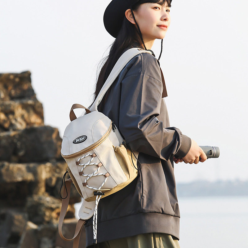 Mini rucsac unisex din nylon, 20–35 L, bretele respirabile cu pernă de aer, compatibil cu laptop de 14 inchi, pentru călătorii de plăcere, primăvara 2025