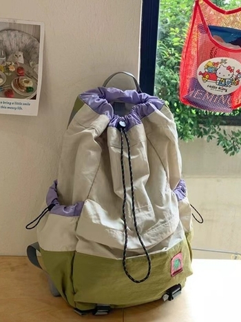 Rucsac cu șnur din nylon, impermeabil, unisex, stil urban minimalist