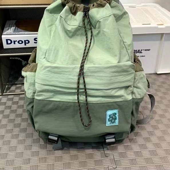 Rucsac cu șnur din nylon, impermeabil, unisex, stil urban minimalist