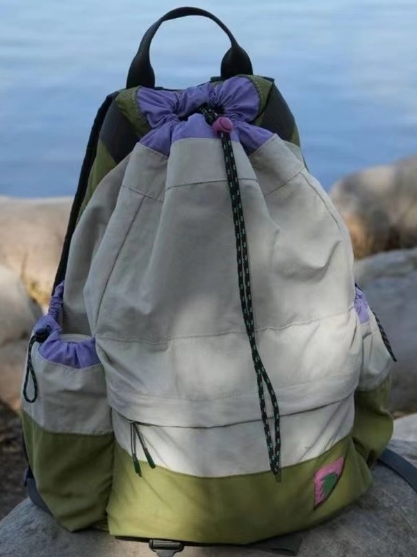 Rucsac cu șnur din nylon, impermeabil, unisex, stil urban minimalist