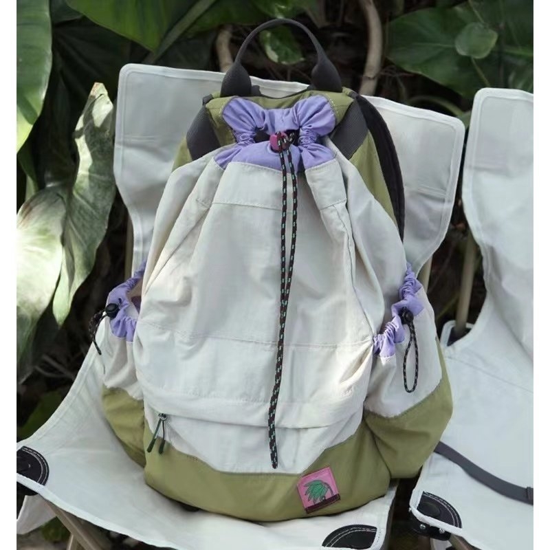 Rucsac cu șnur din nylon, impermeabil, unisex, stil urban minimalist