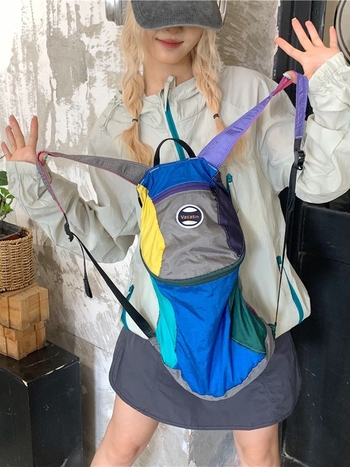 Rucsac pentru drumeții din nylon, Unisex, curele de umeri curbate, căptușeală din poliester