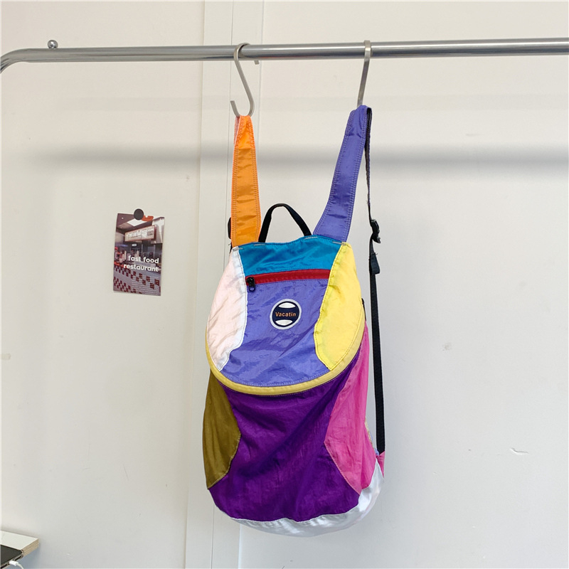 Rucsac pentru drumeții din nylon, Unisex, curele de umeri curbate, căptușeală din poliester