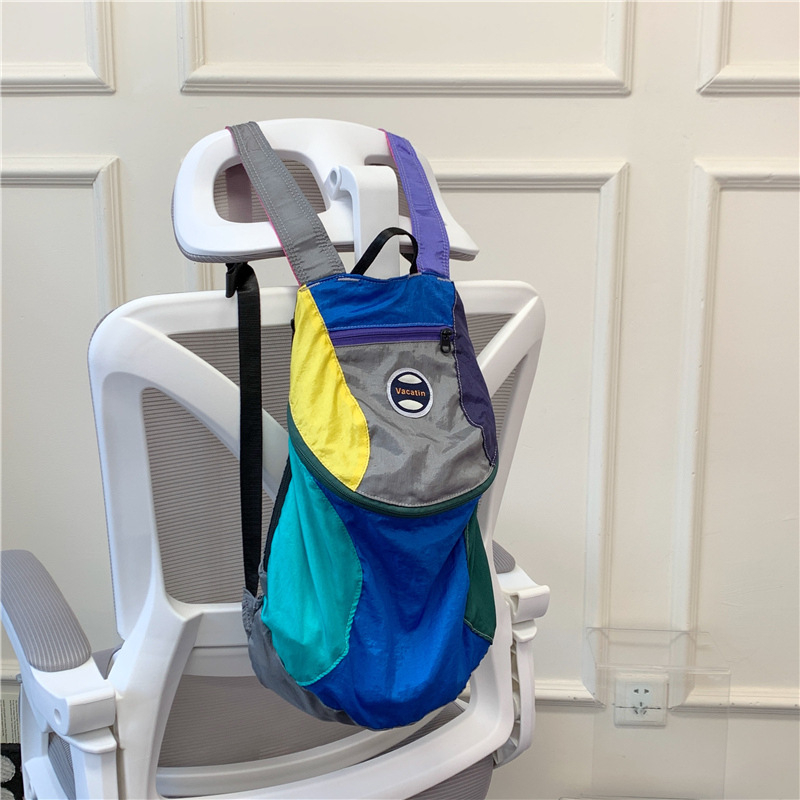 Rucsac pentru drumeții din nylon, Unisex, curele de umeri curbate, căptușeală din poliester