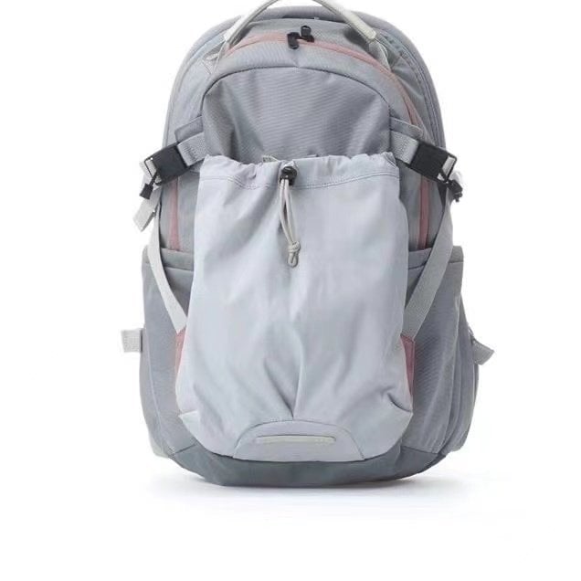 Rucsac unisex cu șnur, din nylon, impermeabil, căptușit cu poliester, stil proaspăt și drăguț, model solid, pentru recreere și călătorii