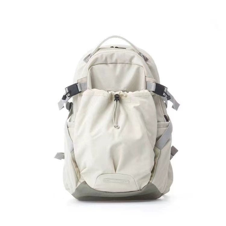 Rucsac unisex cu șnur, din nylon, impermeabil, căptușit cu poliester, stil proaspăt și drăguț, model solid, pentru recreere și călătorii