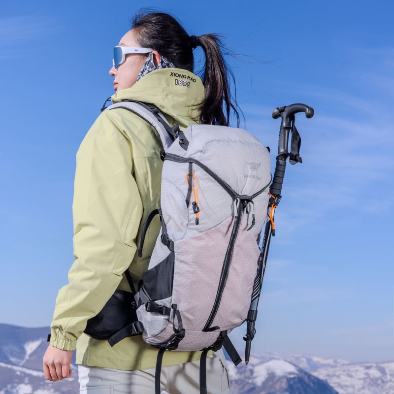 Rucsac de drumeție cu capacitate mare, ușor, din nylon, unisex, curele cu pernă de aer, pentru activități în aer liber