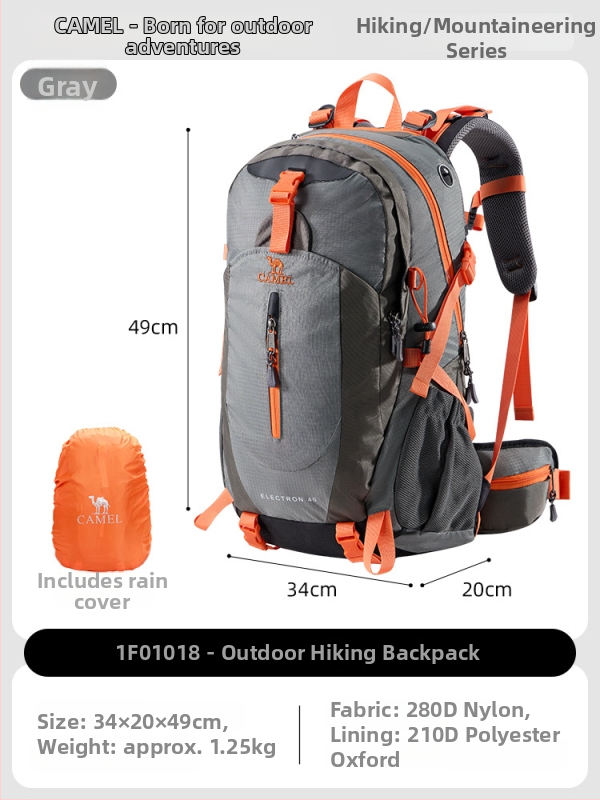 Camel 40L Túrahátizsák esővédővel kerékpározáshoz és utazáshoz