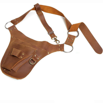 Kerti szerszám övtáska, PU bőr, punk stílus szegecses, Crazy Horse mintával, uniszex, vágás elleni védelem, kültéri használatra