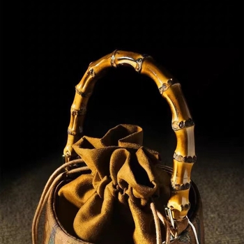 Pamuk bucket bag u novom nacionalnom stilu s magnetskim zatvaranjem, pamuk podstava, horizontalni kvadratni oblik