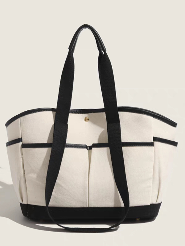 Torba za pelene – unisex stil, PU materijal, podstava od kanvas materijala, horizontalni kvadratni oblik, magnetska kopča