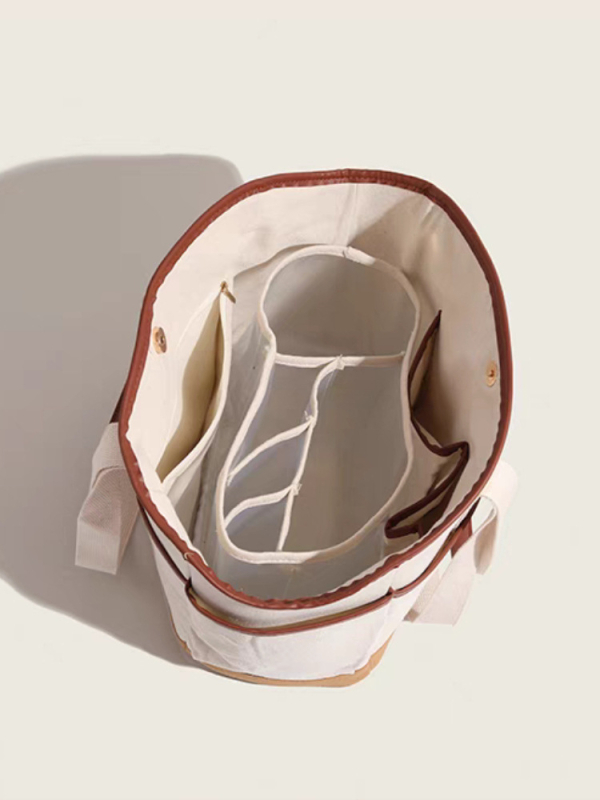 Torba za pelene – unisex stil, PU materijal, podstava od kanvas materijala, horizontalni kvadratni oblik, magnetska kopča