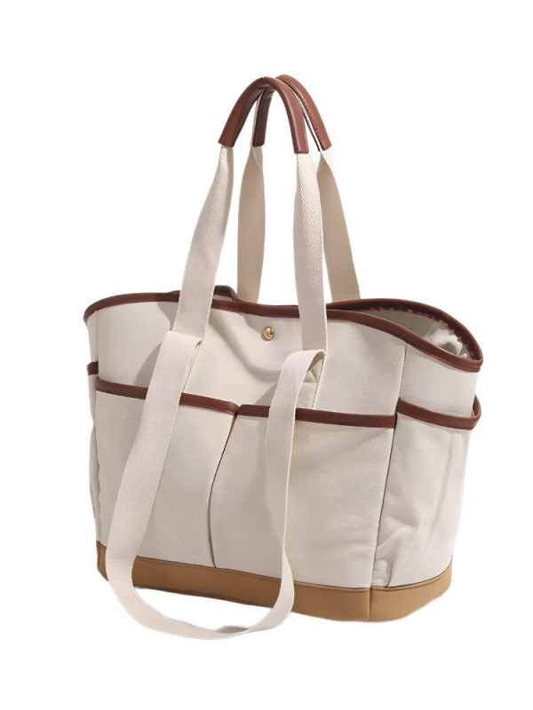 Torba za pelene – unisex stil, PU materijal, podstava od kanvas materijala, horizontalni kvadratni oblik, magnetska kopča