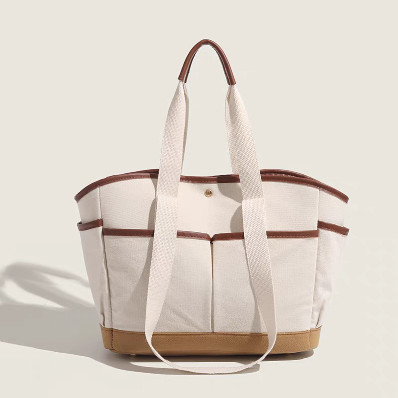 Torba za pelene – unisex stil, PU materijal, podstava od kanvas materijala, horizontalni kvadratni oblik, magnetska kopča