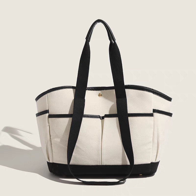 Torba za pelene – unisex stil, PU materijal, podstava od kanvas materijala, horizontalni kvadratni oblik, magnetska kopča