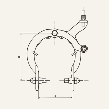 Пътна калипер спирачка за велосипед, C-тип, алуминиева сплав, модел CBR-06, механично спиране