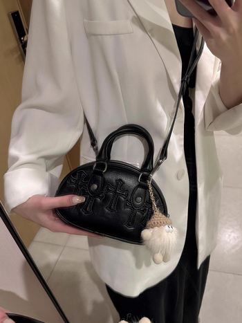 PU crossbody torba – mali kvadratni dizajn, ovalni oblik, zatvaranje na zip, unutarnja džep sa zipom