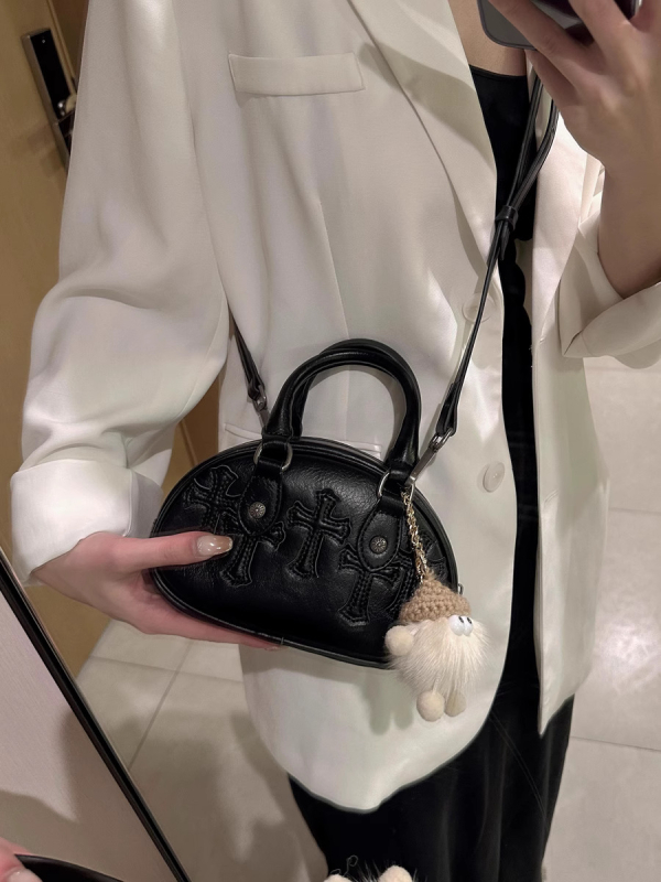 PU crossbody torba – mali kvadratni dizajn, ovalni oblik, zatvaranje na zip, unutarnja džep sa zipom