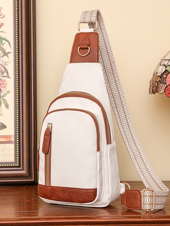 Crossbody torba, PU materijal, kvadratni oblik, zip zatvaranje, proljeće 2024