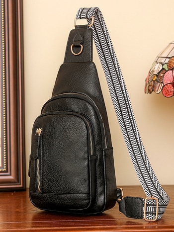 Crossbody torba, PU materijal, kvadratni oblik, zip zatvaranje, proljeće 2024