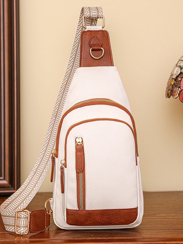 Crossbody torba, PU materijal, kvadratni oblik, zip zatvaranje, proljeće 2024