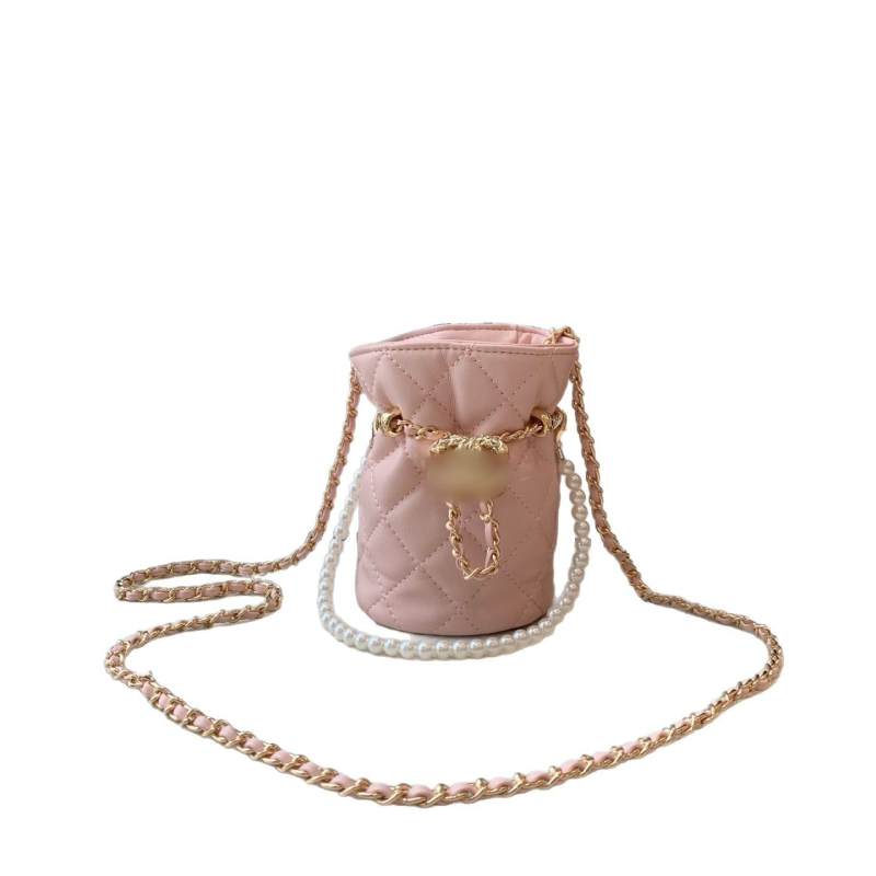 Geantă bucket din PU, închidere cu șnur, căptușeală din pânză Canvas, curele duble