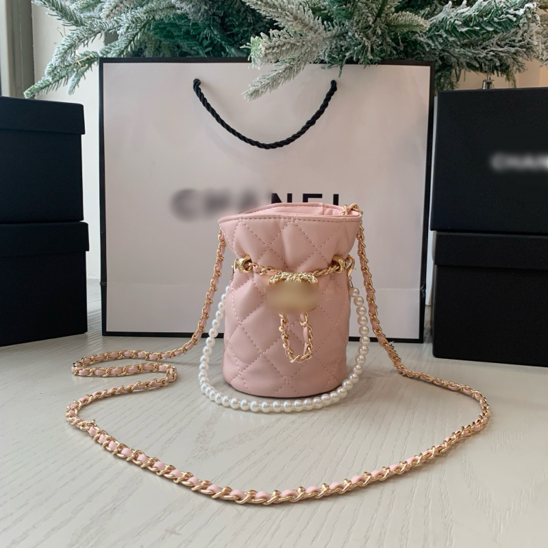 Geantă bucket din PU, închidere cu șnur, căptușeală din pânză Canvas, curele duble