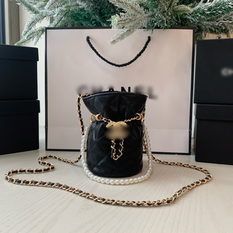 Geantă bucket din PU, închidere cu șnur, căptușeală din pânză Canvas, curele duble