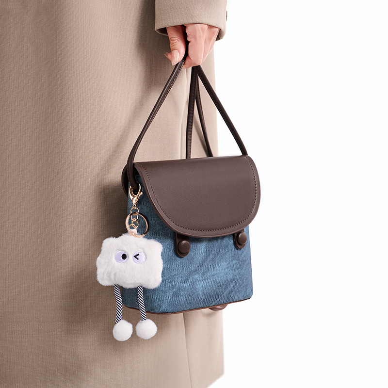 PU bucket bag, ulični stil, vodoravni kvadratni oblik, magnetska kopča, džep za dokumente