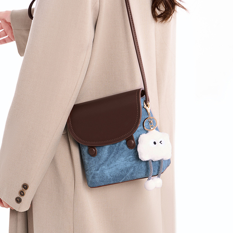 PU bucket bag, ulični stil, vodoravni kvadratni oblik, magnetska kopča, džep za dokumente
