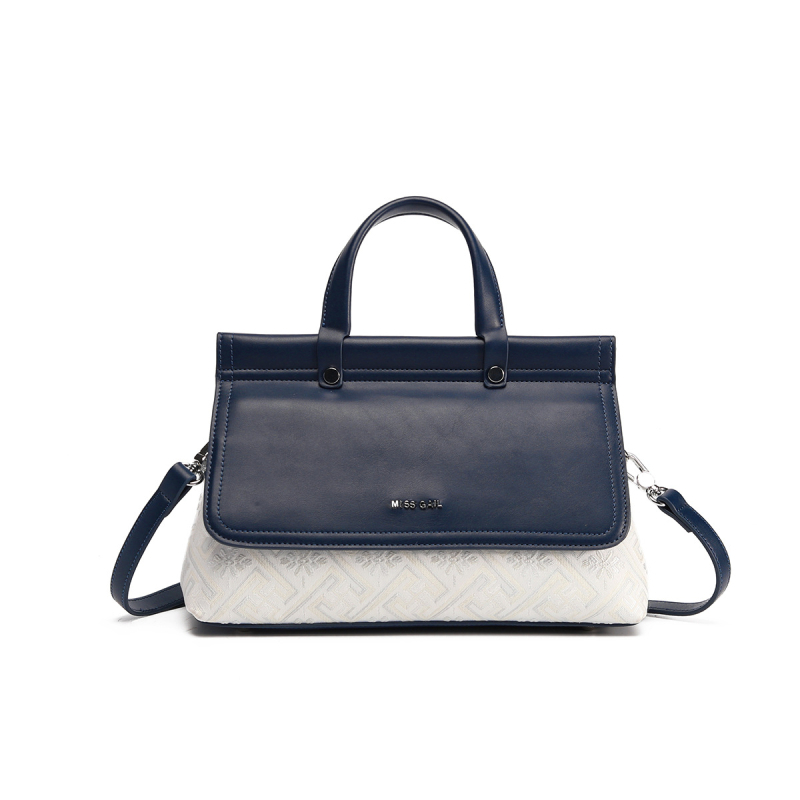 Miss Gail PU válltáska crossbody Guangxi Zhuang brokát hímzéssel, vízszintes négyszög alak, kapucsukás, belső cipzáras zseb