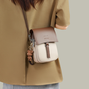 SEAMMER Mala vertikalna crossbody torbica za telefon, od prave teleće kože, lagana, gradski stil za ljeto