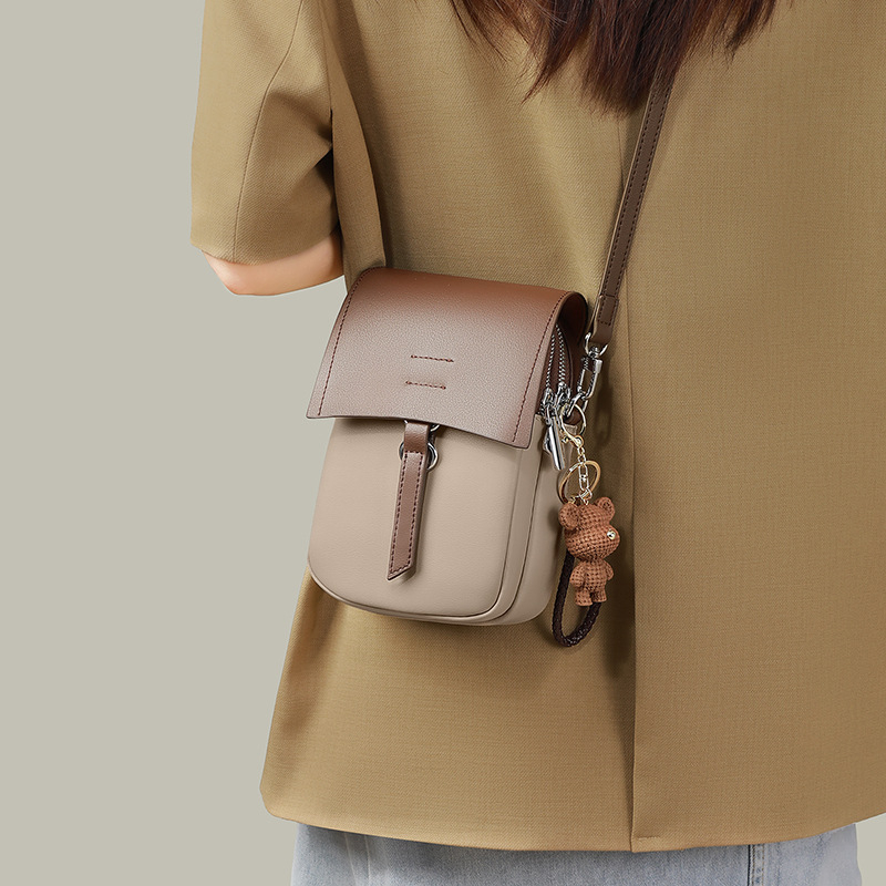 SEAMMER Mala vertikalna crossbody torbica za telefon, od prave teleće kože, lagana, gradski stil za ljeto