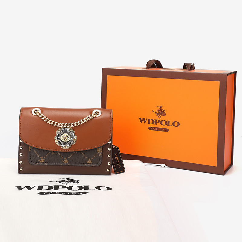 WDPOLO Ženska Latch Bag torba – PVC materijal, zasun zatvaranje (Latch), džep sa zipom, džep za mobitel, džep za identifikacijsku karticu, svakodnevna upotreba