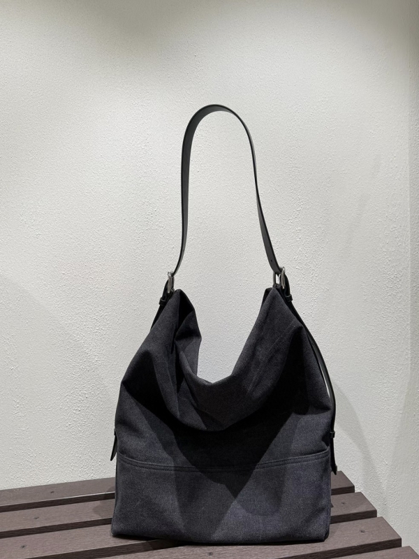 Bucket torba od platna s vrhunskom kožom, gradski stil, oblik kade, magnetsko zatvaranje, pretinica za telefon