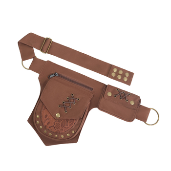 Pamukova pojasna torbica s poklopcem, mekano tijelo, zatvarač, džep za telefon, pogodna za slobodno vrijeme