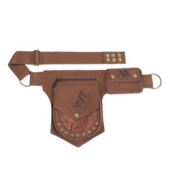 Pamukova pojasna torbica s poklopcem, mekano tijelo, zatvarač, džep za telefon, pogodna za slobodno vrijeme