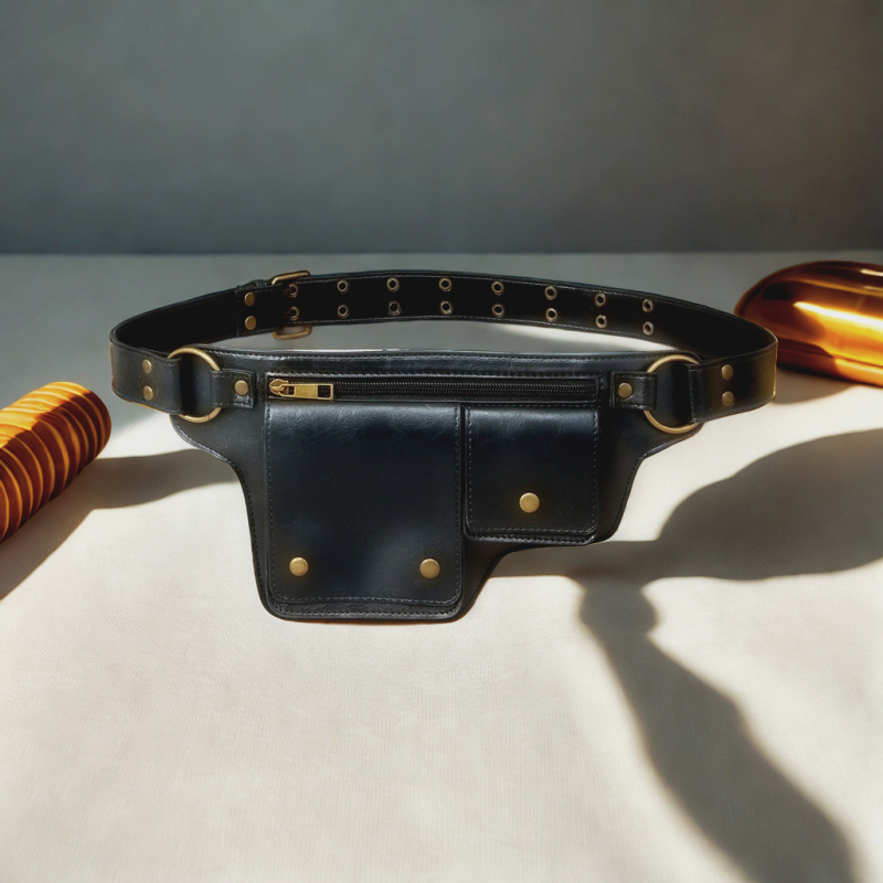 PU torba za vanjske sportove s poklopcem – zatvaranje na zip, poliesterska podstava, džep za mobilni telefon