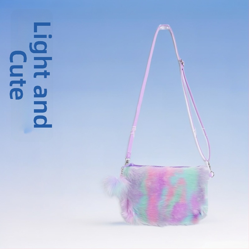 PU crossbody soma meitenēm ar tie-dye rakstu, poliestera iekšpuse, priekš pirmsskolas vecuma, pavasaris 2024