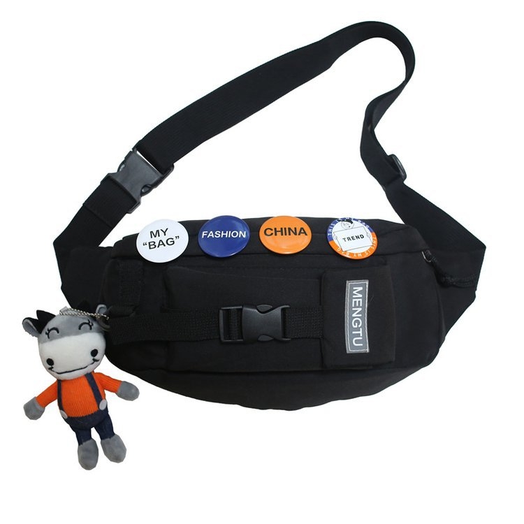 Najlon crossbody torba za prsa, džep za telefon, trodimenzionalni vanjski dio, zatvaranje na zip, gradski street stil