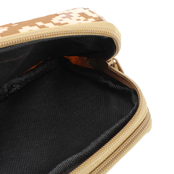 Geantă de talie pentru bărbați din material Oxford camuflaj, buzunar cu fermoar împotriva furtului, formă verticală pătrată, construcție în 3 straturi