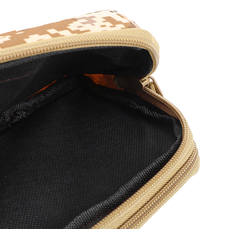 Τσάντα μέσης για άνδρες από καμουφλαρισμένο Oxford ύφασμα, θήκη με φερμουάρ κατά της κλοπής, κάθετος τετράγωνος σχεδιασμός, κατασκευή 3 επιπέδων