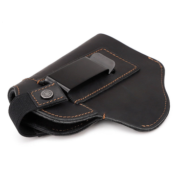 Toc de pistol pentru talie din piele naturală – primul strat de piele de vițel, căptușeală din piele, Unisex