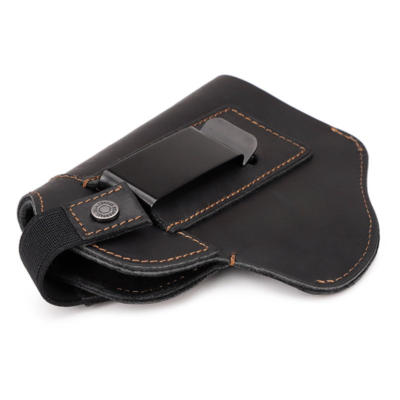 Toc de pistol pentru talie din piele naturală – primul strat de piele de vițel, căptușeală din piele, Unisex