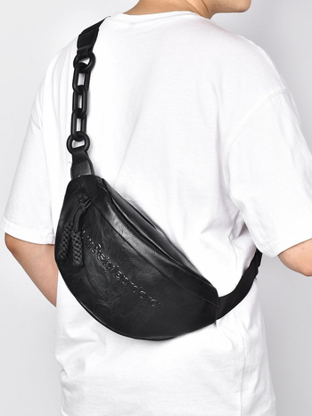 Geantă de piept pentru femei, PU material, Stil stradal, Închidere cu fermoar, Captușeală din poliester, Compartiment intern cu fermoar