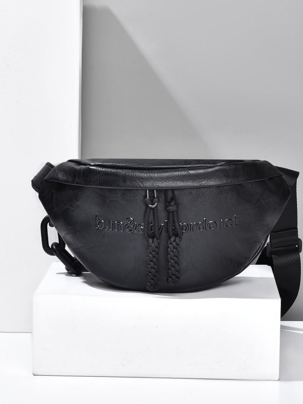 Geantă de piept pentru femei, PU material, Stil stradal, Închidere cu fermoar, Captușeală din poliester, Compartiment intern cu fermoar