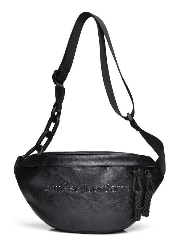 Geantă de piept pentru femei, PU material, Stil stradal, Închidere cu fermoar, Captușeală din poliester, Compartiment intern cu fermoar